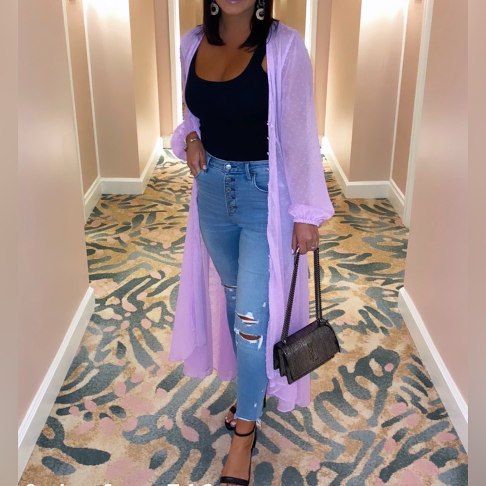 Express X Rocky Barnes Lilac Sheer Duster Kimono - Small 💜